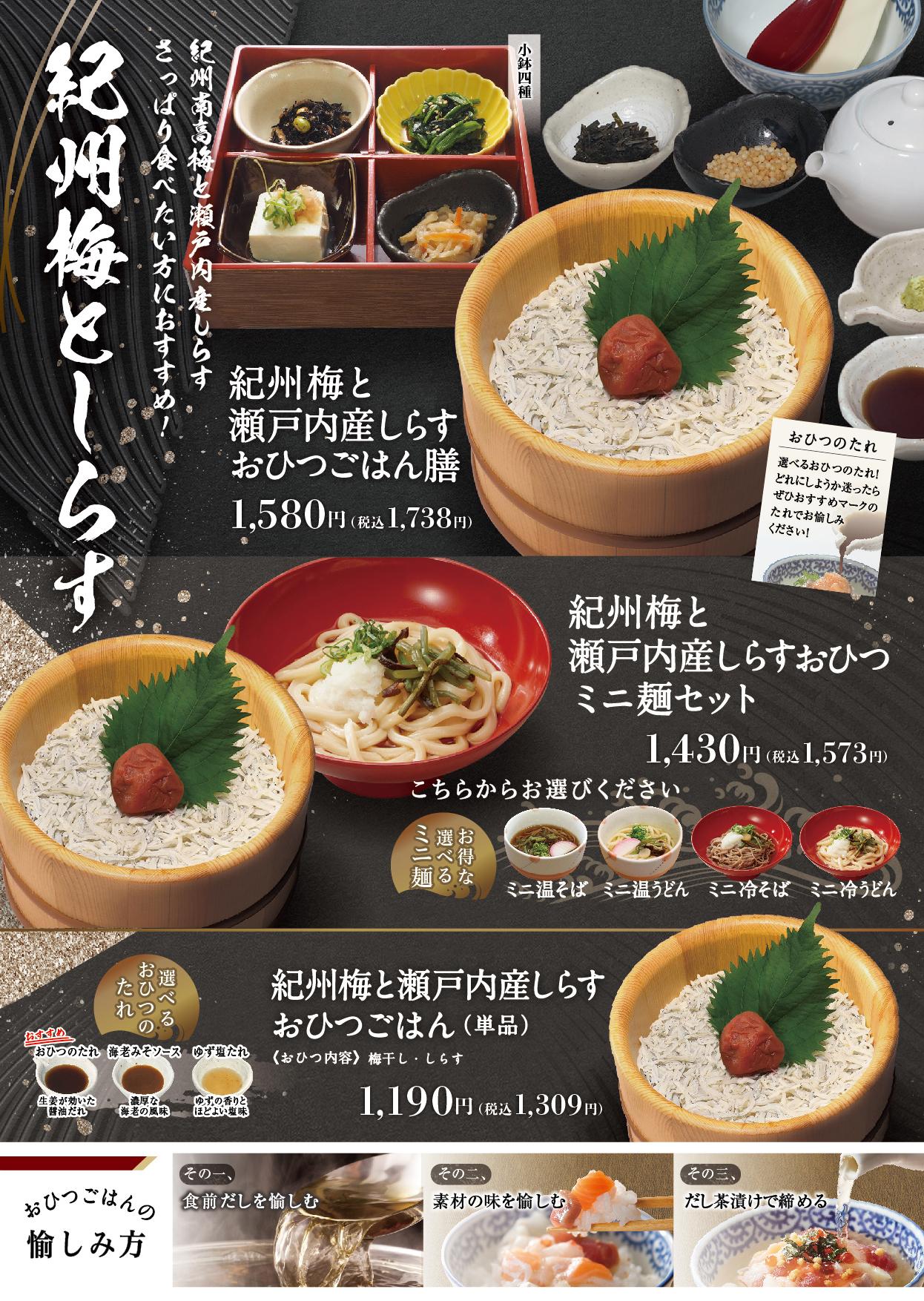 イオングランドメニュー「ごはんとおだしが愉しめるお店」タイプ メニュー