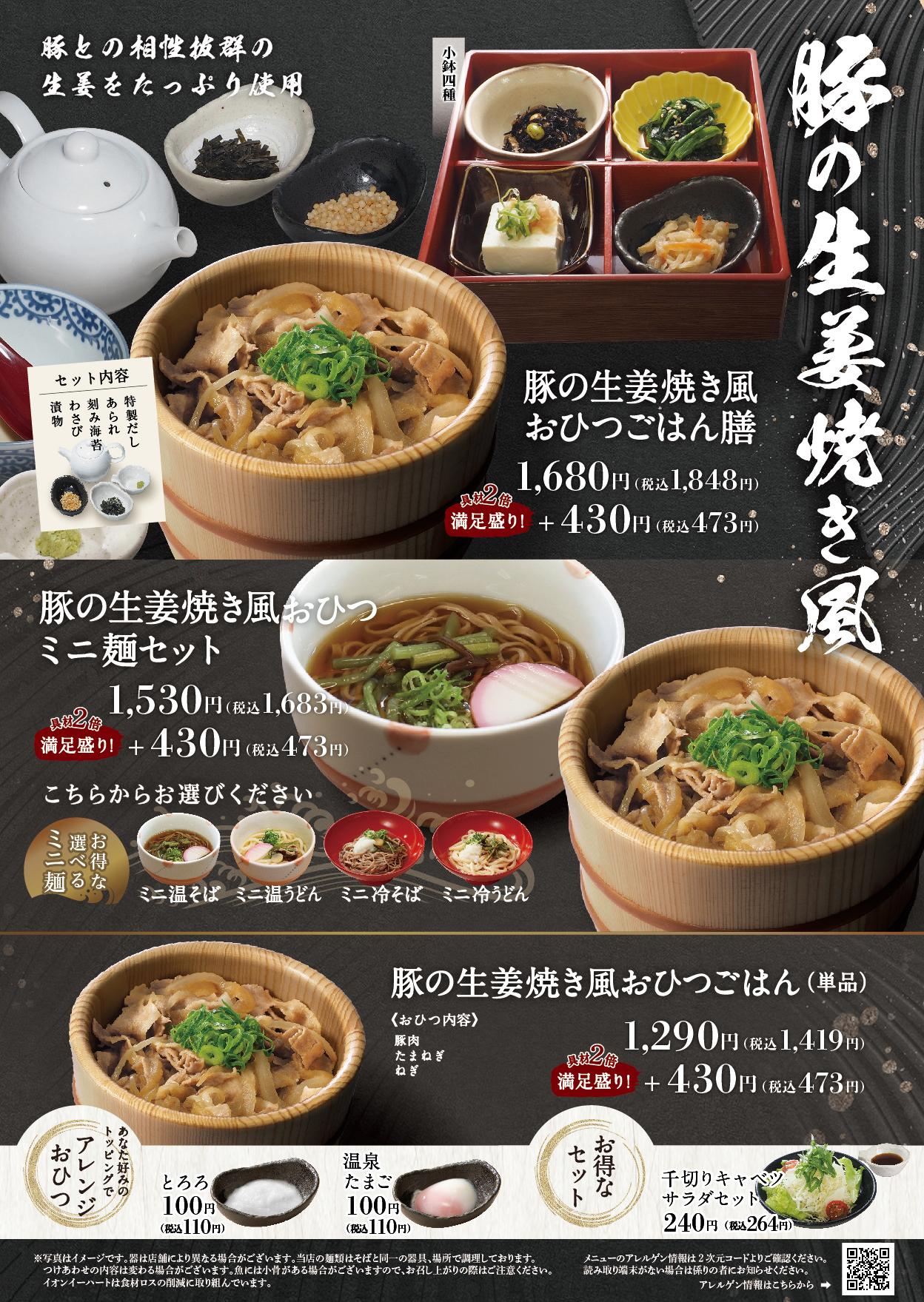 イオングランドメニュー「ごはんとおだしが愉しめるお店」タイプ メニュー