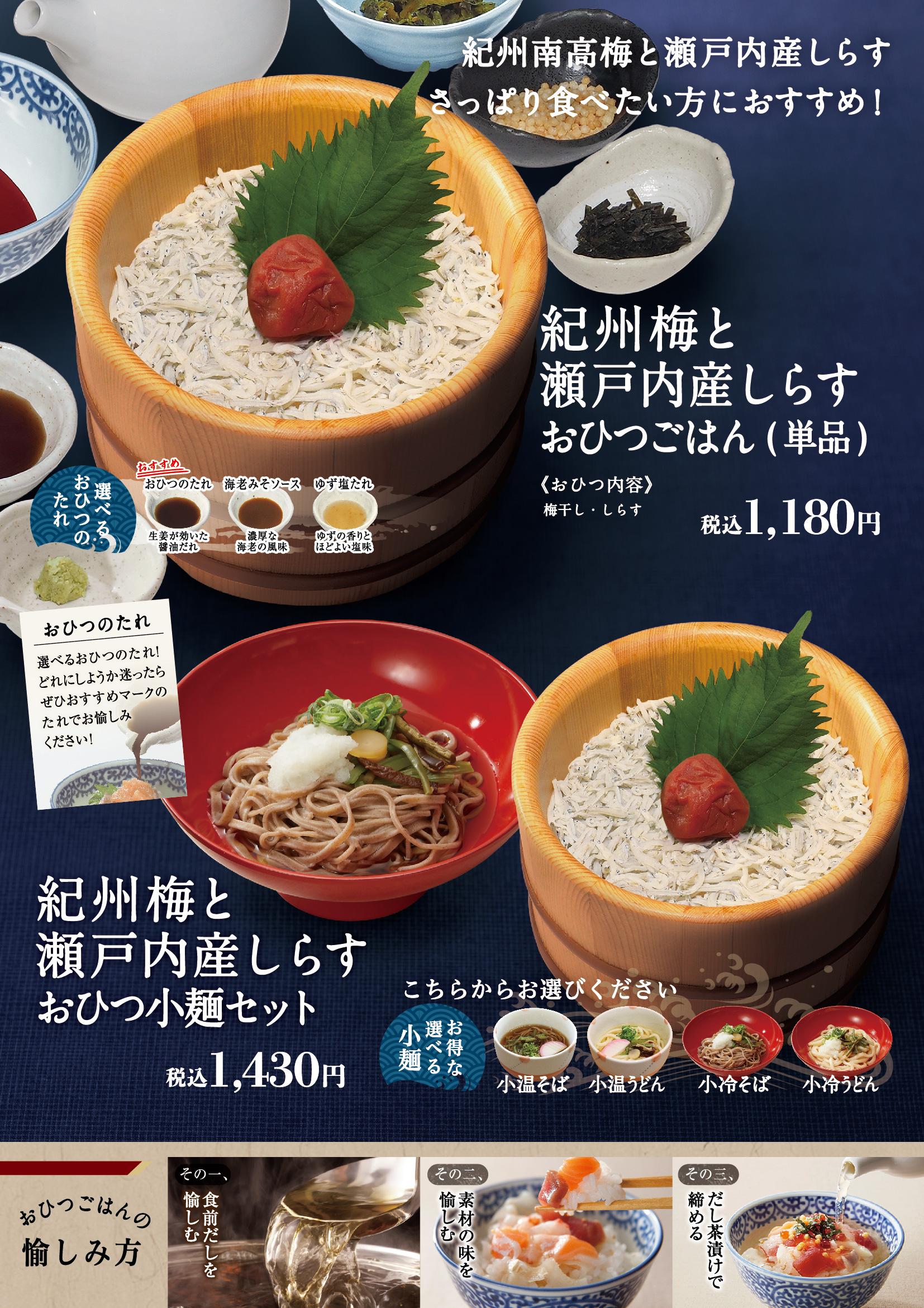 イオンAZグランドメニュー「ごはんとおだしと天ぷらが愉しめるお店」タイプ メニュー
