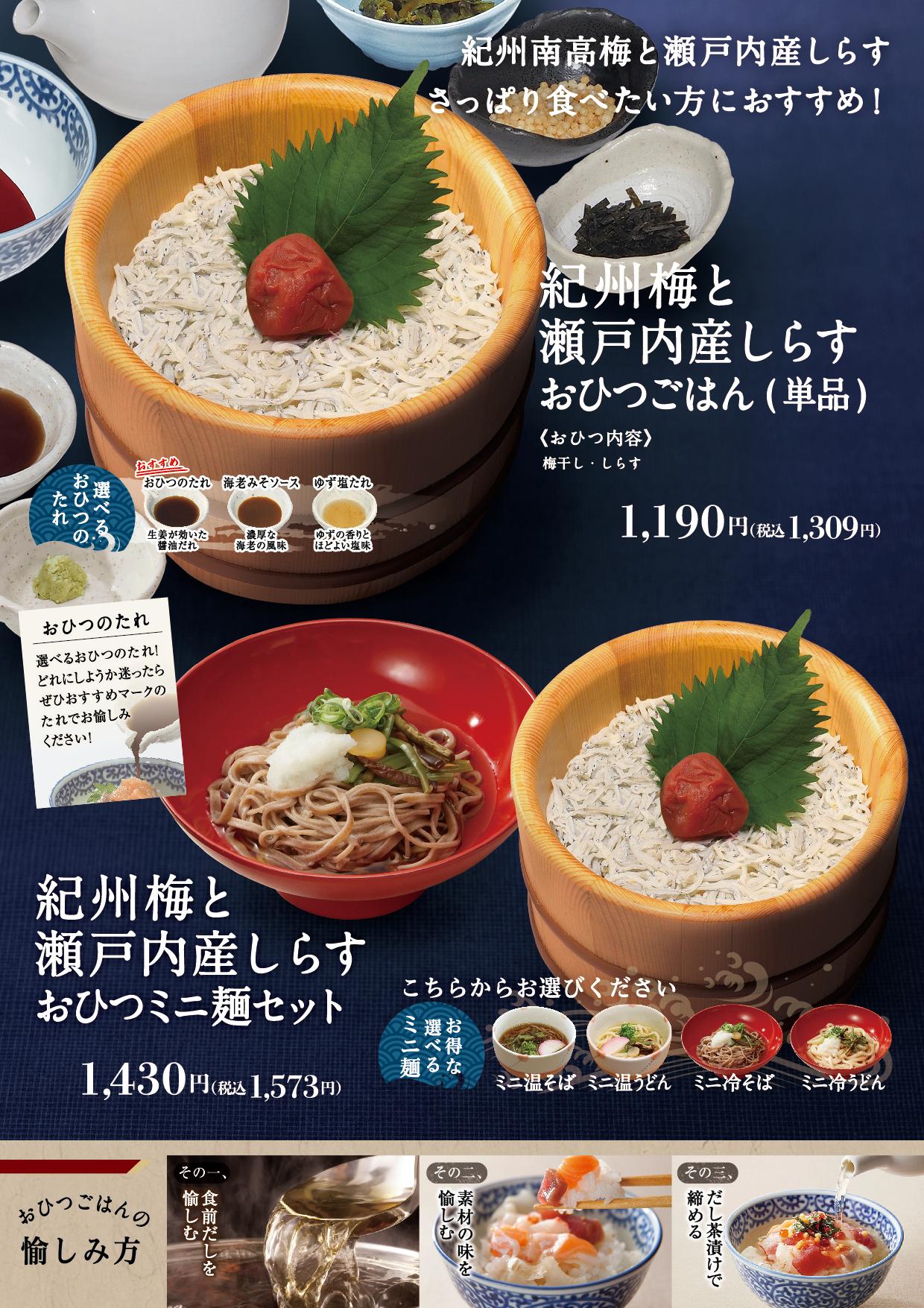 イオンAZグランドメニュー「ごはんとおだしと天ぷらが愉しめるお店」タイプ メニュー