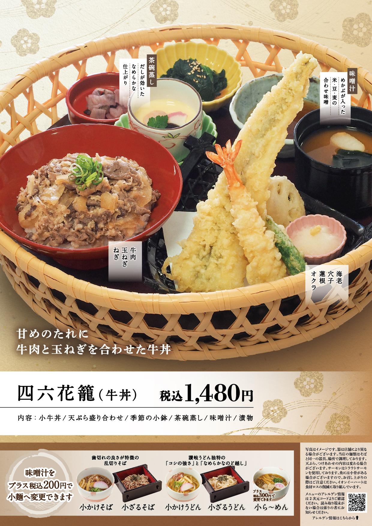 イオン新Bグランドメニュー「こだわりの和食を楽しめる」タイプ メニュー