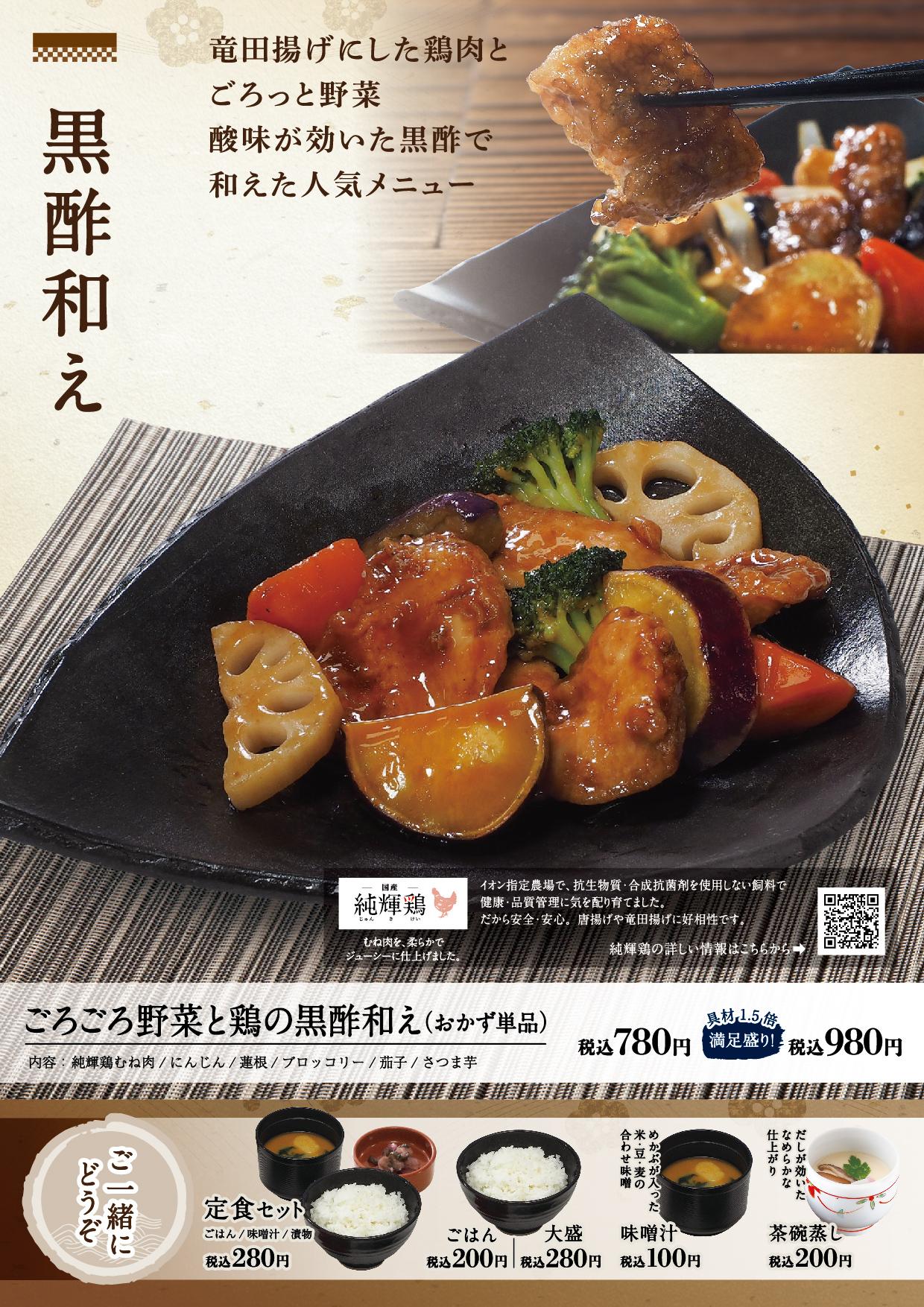 イオン新Bグランドメニュー「こだわりの和食を楽しめる」タイプ メニュー
