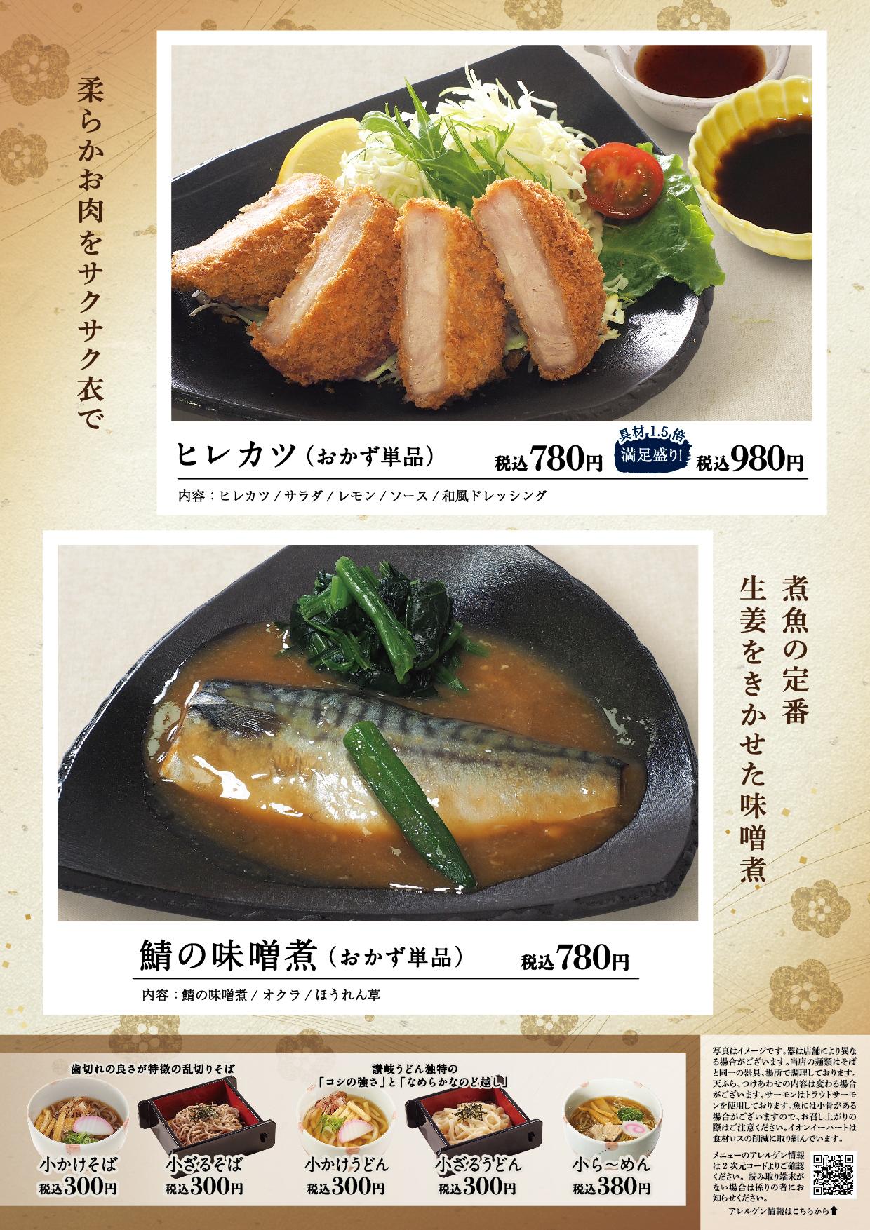 イオン新Bグランドメニュー「こだわりの和食を楽しめる」タイプ メニュー