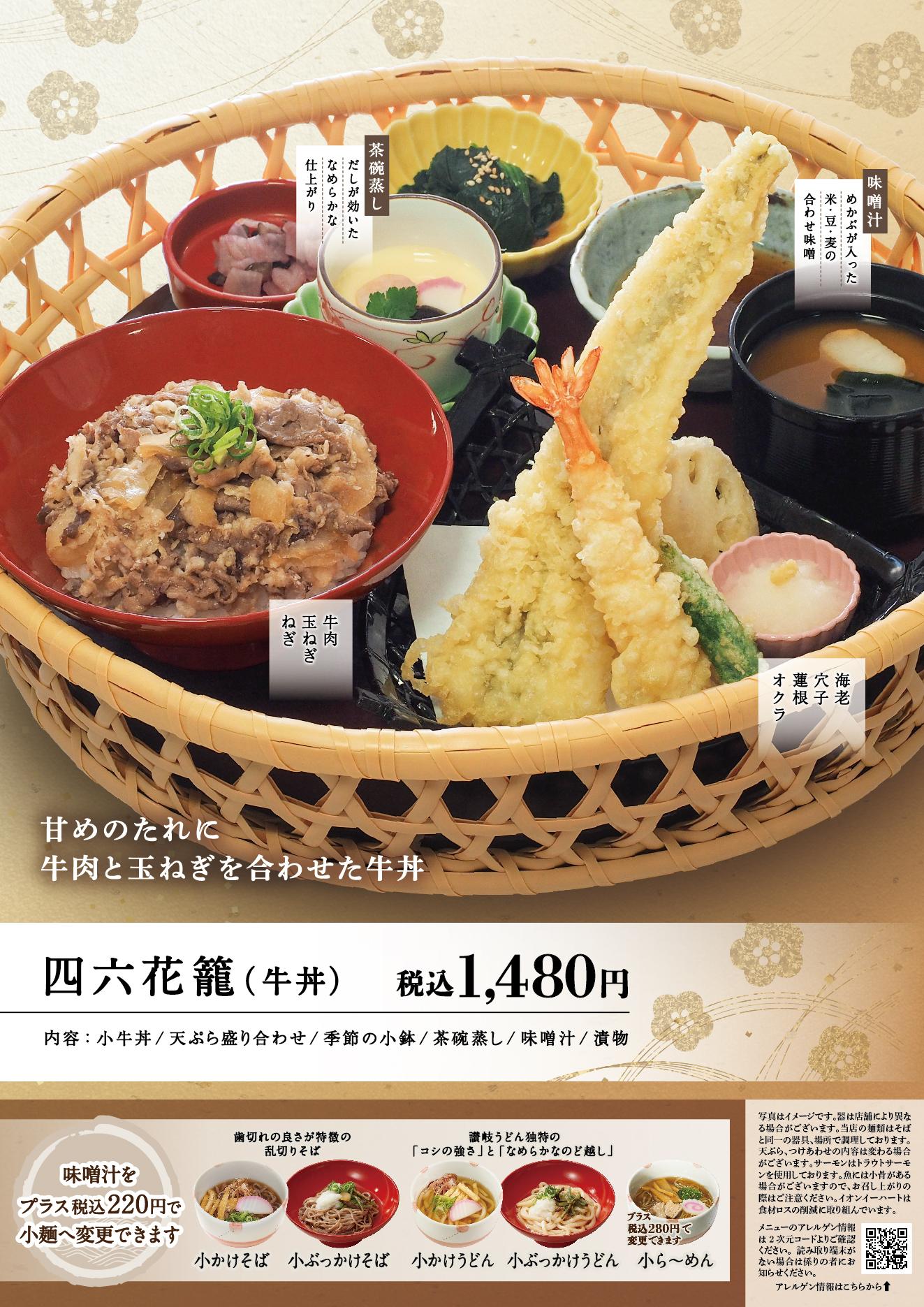 イオン新Bグランドメニュー「こだわりの和食を楽しめる」タイプ メニュー