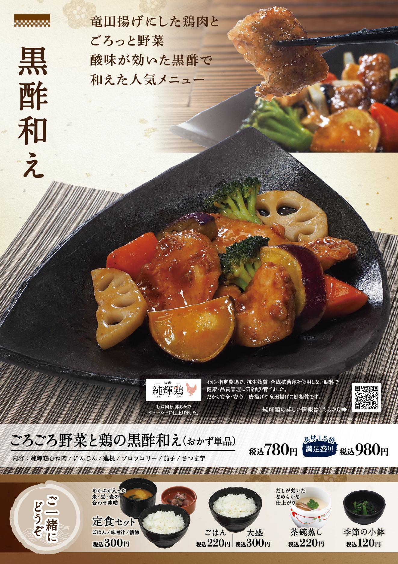 イオン新Bグランドメニュー「こだわりの和食を楽しめる」タイプ メニュー