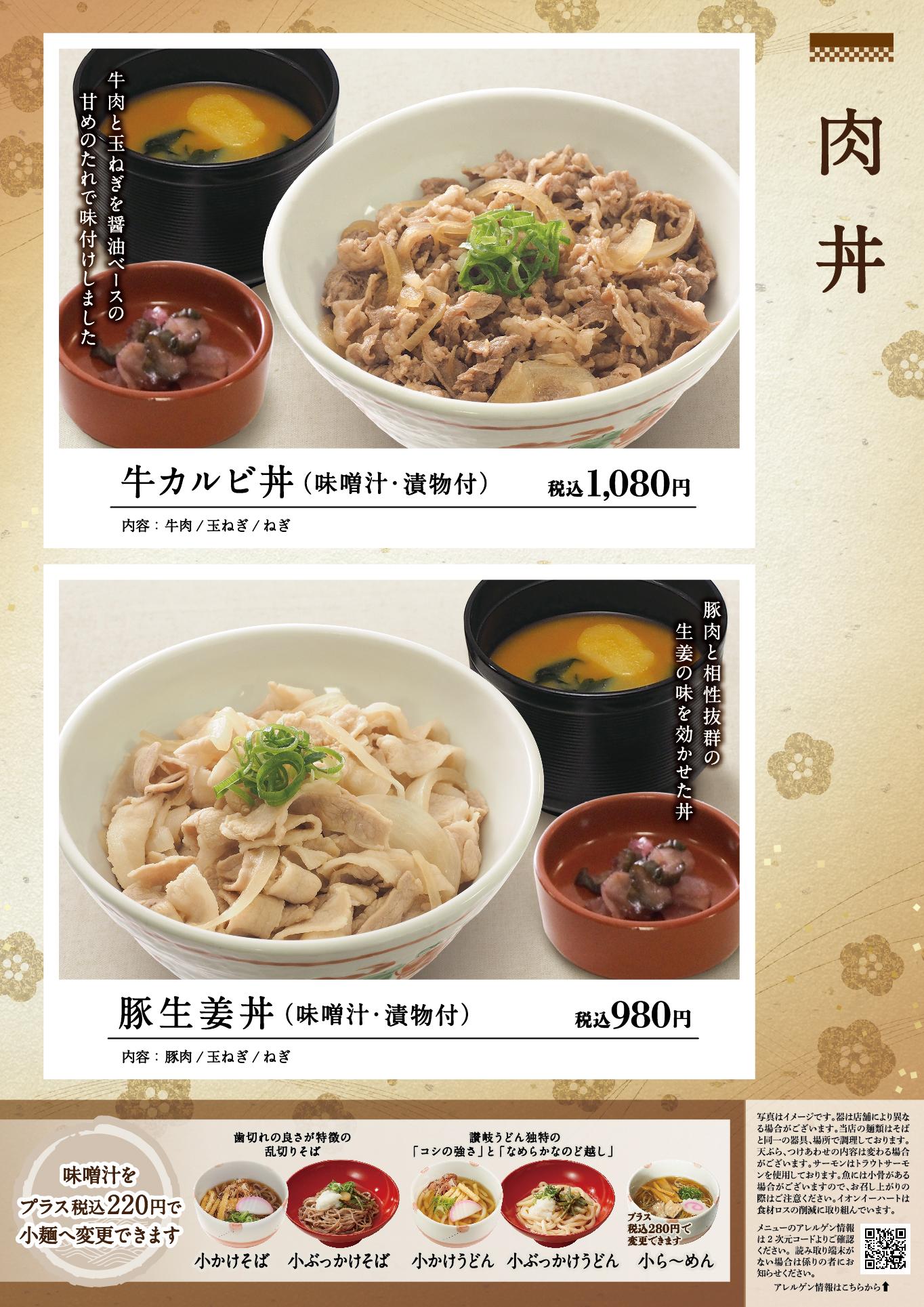 イオン新Bグランドメニュー「こだわりの和食を楽しめる」タイプ メニュー