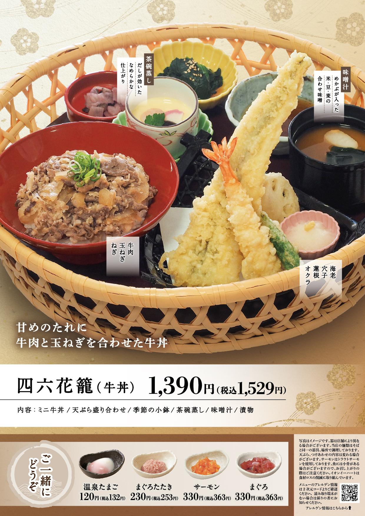 イオン新Bグランドメニュー「こだわりの和食を楽しめる」タイプ メニュー