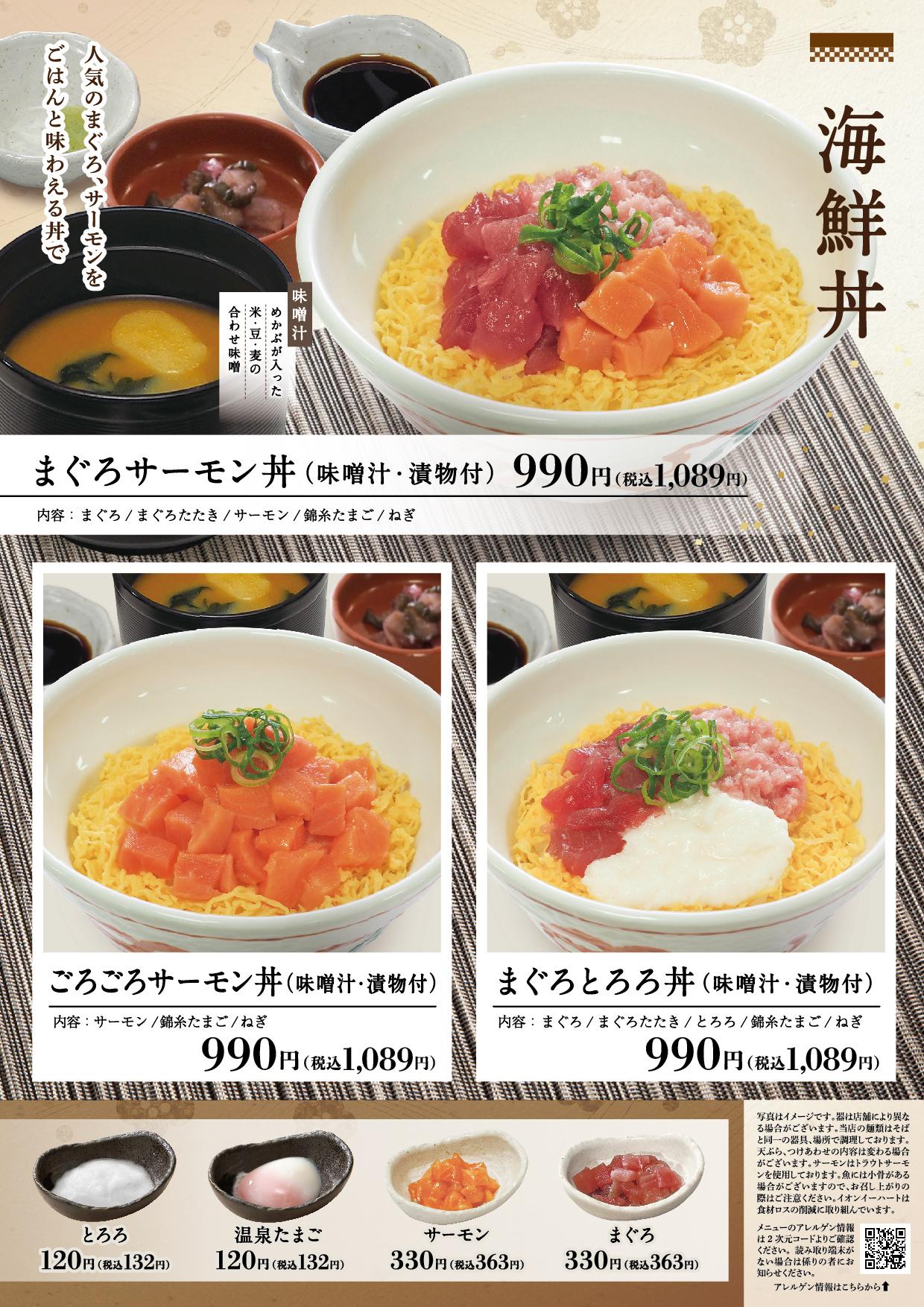 イオン新Bグランドメニュー「こだわりの和食を楽しめる」タイプ メニュー