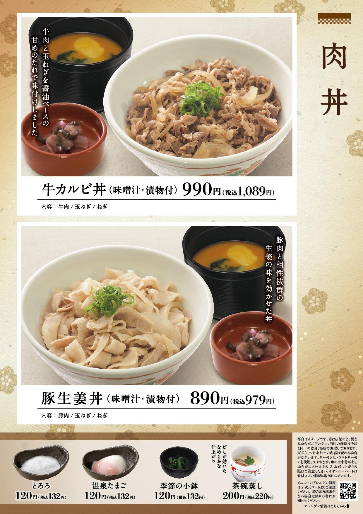 イオン新Bグランドメニュー「こだわりの和食を楽しめる」タイプ メニュー