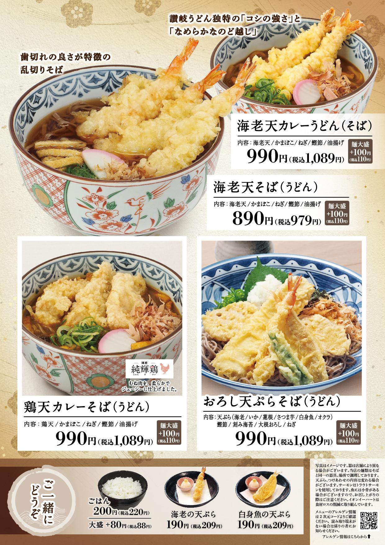 イオン新Bグランドメニュー「こだわりの和食を楽しめる」タイプ メニュー